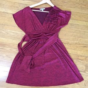 Speechless Fit and Flare Belted Dress Small
